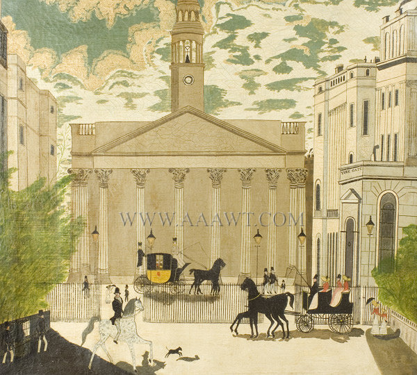 Painting, York Gate, Folk Art
Verso signed, Wm Clark Architect
London
1833, entire view